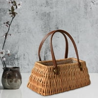 Fugseised tkanje košara kreativni delikatni vintage stil Willow tkana košara za piknik sa ručkom za vanjsku