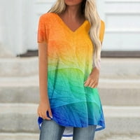 Ženski bluze s grafičkim grafičkim otiscima V-izrez casual ženska modna kratkih rukava ljetni vrhovi