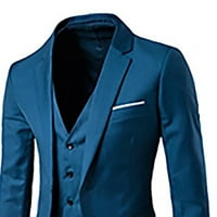 Muškarci odgovaraju čišćenje muških trendova jakne + prsluk + odijelo hlače trodijelno odijelo plavo