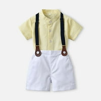 Leesechin Toddler Boys Odjeća za uklanjanje dječaka Kratki rukav Top & Strap Kratke hlače Odjeća za