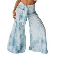 Ženske boho cvjetne palanzo hlače elastične visoke struk široke noge hipi pantalone tiedye joga salon