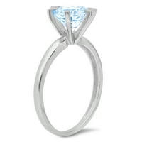 1CT okrugli rez plavi simulirani dijamant 18k bijelo zlato Graviranje Izjava bridalne godišnjice Angažovanje