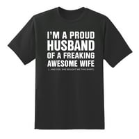 Ponosan je suprug čudesne fenomenalne supruge smiješne muške grafičke majice crne boje