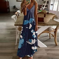 Koaiezne haljine Žene Žene Gradijent cvjetni print Ljeto Ležerne prilike Moda Nisko vrat bez rukava