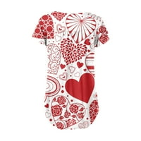 Yyeselk Womens Valentinovo kratki kratki rukav za tajice Labavi fit dugme pulover bluze košulje Ljeto