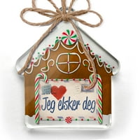 Ornament tiskan jednostran volim te norveško ljubazno pismo iz Norveške Božić Neonblond