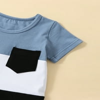 Dojenčad za bebe Dječaci Ljetna odjeća setovi odjeće Boja blok Majica kratkih rukava Torp i casual kratke
