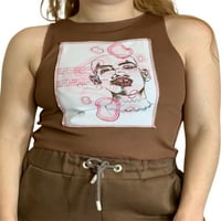 Grafički tisak Cisterna za žene Vintage bez rukava krajevi majica Fairy Grunge punk tenkovi Egir estetska