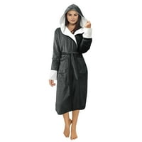 Zimska jesen ženska jakna kaputa plišana produžena šal ogrtač kućna odjeća s dugim rukavima haljina