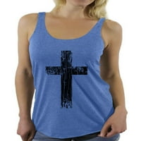 Awkward Styles Crno Cross Racerback Torpske košulje za ženske kršćanske odjeće za dame Isus ženski trkački