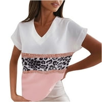 Ženske dame bluze V izrez Trendy tiskani tisak Comfy odjeća casual majica za ljetne majice kratkih rukava