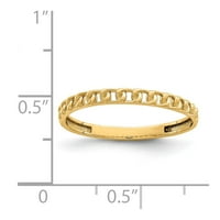 Čvrsti 14K žuti zlatni dizajn prstenaste prsten veličine 6