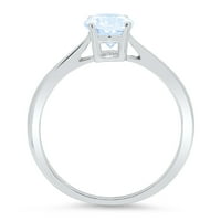 1CT ovalni rez plavi simulirani dijamant 18k bijelo zlato ugraviranje Izjava bridalne godišnjice Angažovanje