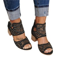Sandaicd pete sandale za žene sandale pete za žene sandale čvrste prste usta cipele pete modne otvorene