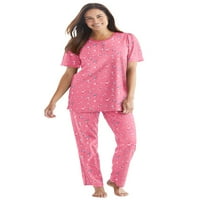 Dream & Co. Ženska plus veličina cvjetna henley pj set pidžama