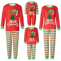 Božićna porodica Pajamas Podudaranje filmova Crtani ispis dugih rukava i plaćene hlače odijelo za spavanje