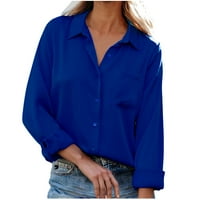 Ženska dugme Down Bluze vrhovi Saten Loose dugih rukava Spring Summer Košulje Business Casual Cosy Tops