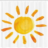 AOSELAN SUN ILUSTRUAC AWACOLOR četkica za farbanje platna tkanina kupaonica Dekor set sa kukama, 72 W 72 l žuta bijela