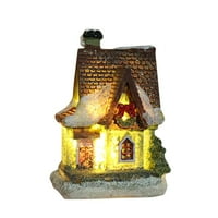 Veki Namještaj Minijaturna LED kuća Kreativna poklona Kuća Resin ukrasite božićni ukras i visi velike