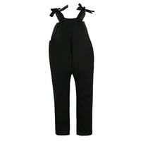 Halloween Jumpsuits za žene, lubanje bez rukava Crna mačka print kaiševi
