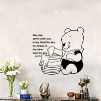 Omiljeni dan Winnie The Pooh Citat Lik crtani zidni naljepnica Art naljepnica za djevojke Dječaci Soba