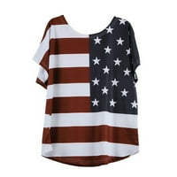 Žene na vrhu Ležerne prilike plus veličina Ženska modna labava bluza zvijezda Stripe USA zastava Amerika Majica na prodaju