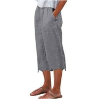 Olyvenn Ženska moda Žene Ležerne prilike elastične labave hlače Ravne široke pantalone za noge Hlače