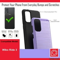 Capsule Case kompatibilan sa Wiko vožnjom [Žene Girly Style Carbon Slim jaki hibridni sloj Slatko dizajn Kućište za telefon Purple Cover (Wiko Ride Boost Mobile Pripejd