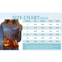 Royallovene bluze s dugim rukavima za žene Ležerne prilike O-izrez Halloween Print bluza vrhova labava