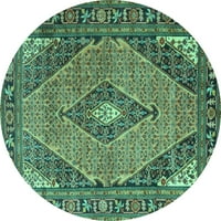 Ahgly Company Machine Persible Okrugli medaljon TURQUOZE BLUE TRADICIONALNI PROIZVODNICI, 8 'ROLD