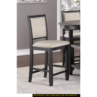Lijepa crna finična drvena stolica za stolice sa bežom boje Teksturirane tkanine Tapacirane trpezarijske