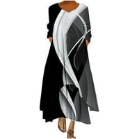 Homodles jesenska haljina za ženske Crewneck tiskane crne veličine xxl