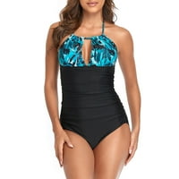 TAWOP kupaći odijela za žene Ženska jednodijelna podstavljena plus veličina preklapajući kupaći kostim