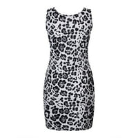Ženske haljine Ležerne ležerne leopard za rezanje bez rukava bez rukava SIDI drese za žene