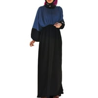 Ženske haljine Ženska haljina s dugim rukavima Vintage Pulover Abaya Molitvena odjeća za žene Plava