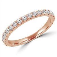 MD170319-6. 0. CTW okrugli dijamantni poluvremeni vjetar vjenčani prsten u 14K ružičastog zlata, veličine