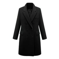 Leesechin ženski kaputi, zimska klirenca modna žena dugi rukav otvoren prednji labav odjeća sa čvrstim
