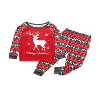 Izhanske božićne porodice podudaranje pidžama set za odrasle dječje dječje jelene tiskane vrhove + hlače