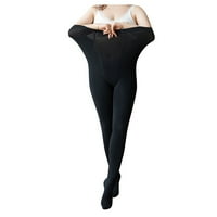 2DXuixsh topla odjeća za žene Ženska solidna boja Velike veličine Pantyhose dvostruka datoteka s nogom