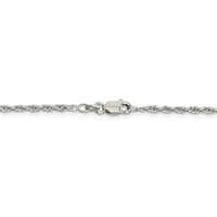 Čvrsta srebrna labava ogrlica od labavog konopa - sa sigurnosnim kopčom za lobster 16
