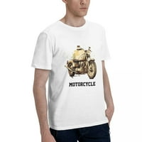 Grafičke majice Vintage Motocikl Muška majica kratkih rukava 150g bijela