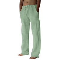Caicj pokloni za muškarce muške pamučne platne hlače labave ležerne crtežnice ostaci sa džepom zelene