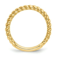 14k žuto zlatno prsten za vjenčanje polirano upleteno veličine 7