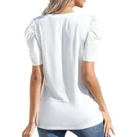 Daznico Womens vrhovi ženskih majica s majicom kratkih rukava za žene za žene bijeli XL