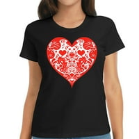 Crveno srce Moderan ženski grafički majica sa kratkim rukavima - trendi ljetni vrhovi za žene Ženske