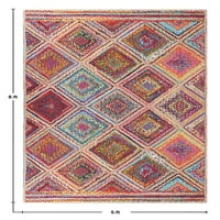 Indijska ručna tkana jute pamučni trkački tepih geometrijski višebojni dnevni boravak podne mat blagovaonica