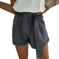 Puawkoer ženske lagane kratke hlače Casual baggy trendy kratke hlače visoki struk udobne kratke hlače