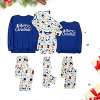 Podradozna porodica Božić pidžama Božićska dječja pisma Plesna ispis Top bluza + hlače Porodična odjeća
