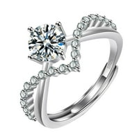 Hanxiulin circon prsten za otvaranje prilagodljivih ženskih modnih ličnosti Jednostavno dame prsten za valentinovo poklon