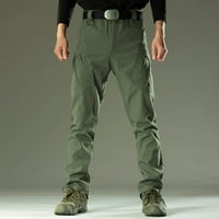Smihono muške teretne hlače Mekani višestruki džepovi na otvorenom ravno tipom fitness pune boje elastične
